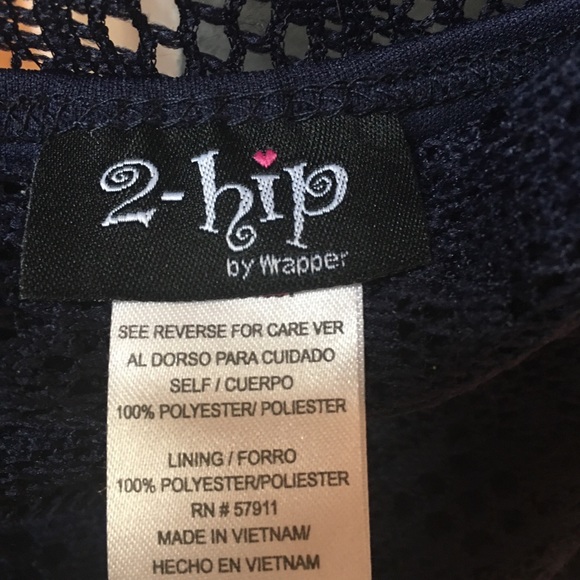 Navy blue 2-Hip lined lace dress w/ ruffles, Sz 12 - Picture 4 of 7